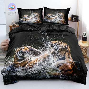 Housse de Couette Tigres qui Jouent